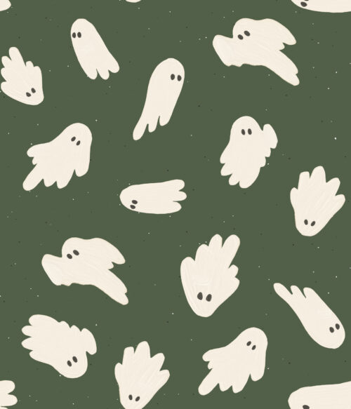 Halloween - Hey, Boo! - Halloween Ghosts on Green