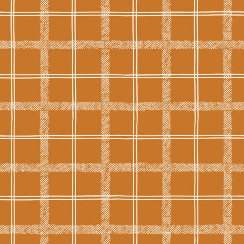 Halloween - Hey, Boo! - Organic Tartan in Burnt Orange Pumpkin