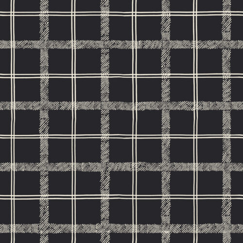 Halloween - Hey, Boo! - Organic Tartan in Charcoal Black