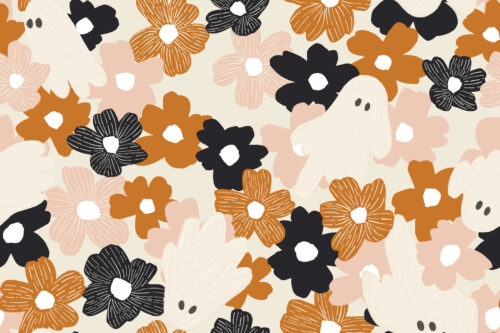 Halloween - Hey, Boo! - Spooky Halloween Floral with Pink
