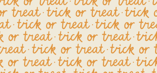 Halloween - Hey, Boo! - Trick or Treat Halloween on Off White