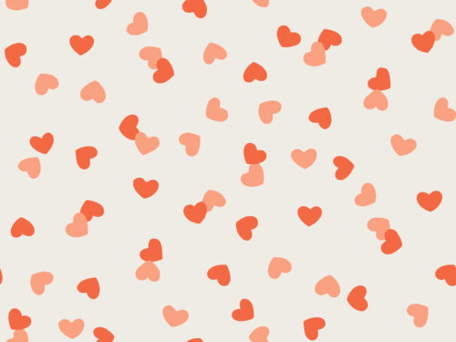 Little Valentine - Confetti Hearts on Vanilla