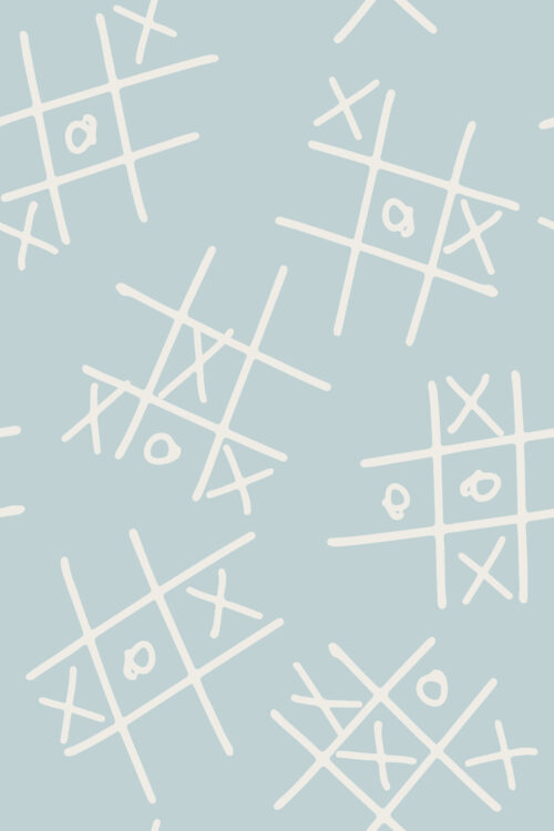 Little Valentine - Naughts and Crosses in Aquamarine Blue