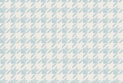 Little Valentine - Striped Houndstooth in Aquamarine Blue