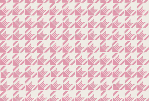 Little Valentine - Striped Houndstooth in Pink Mauve