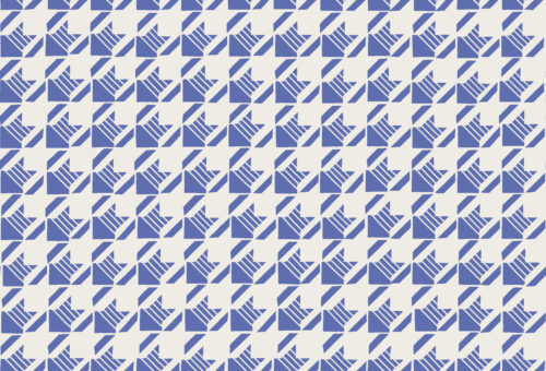 Little Valentine - Striped Houndstooth in Royal Blue