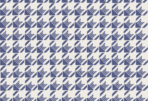 Little Valentine - Striped Houndstooth in Ultramarine Blue