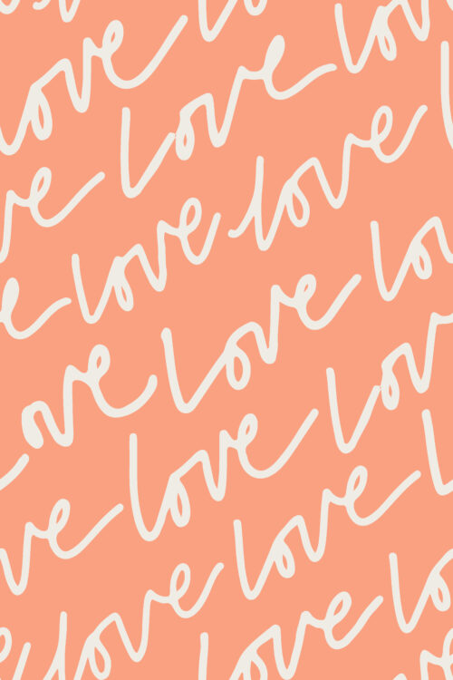 Little Valentine - Words of Love on Coral Pink