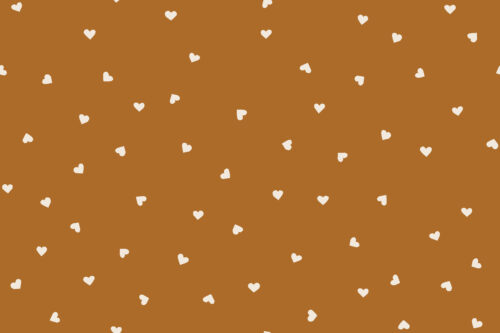 Loveable - Hearts on rich mustard