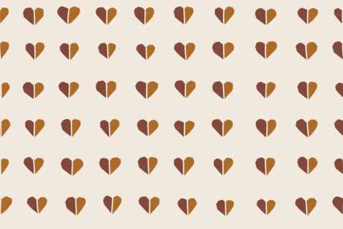 Loveable - Split Hearts in Chocolate and Boho Brown