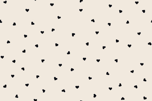 Loveable - Tossed Black hearts on bone