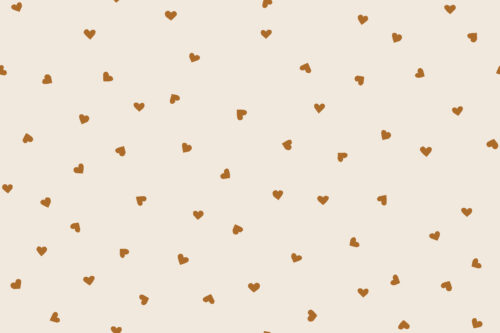 Loveable - Tossed Mustard hearts on bone