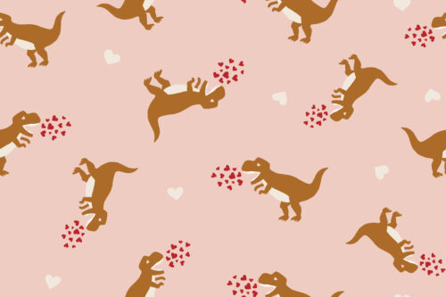 Loveable - Tossed Valentine's Dinosaurs on Pink