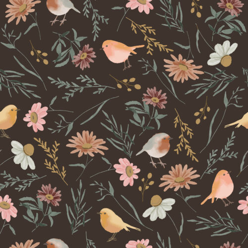 Birds N Blooms Dark Small Scale