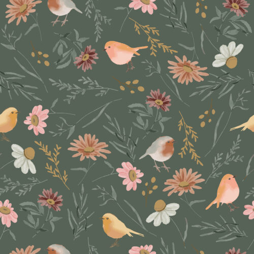 Birds N Blooms Green Small Scale