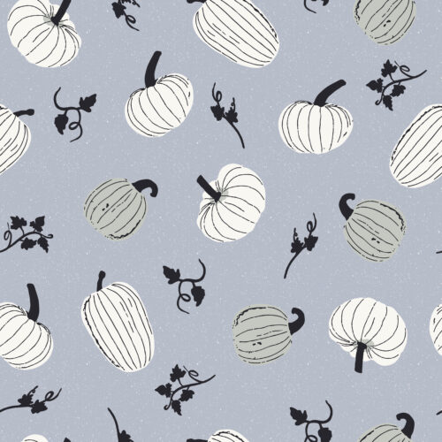 Tossed Pumpkins in Baby Blue Large Scale