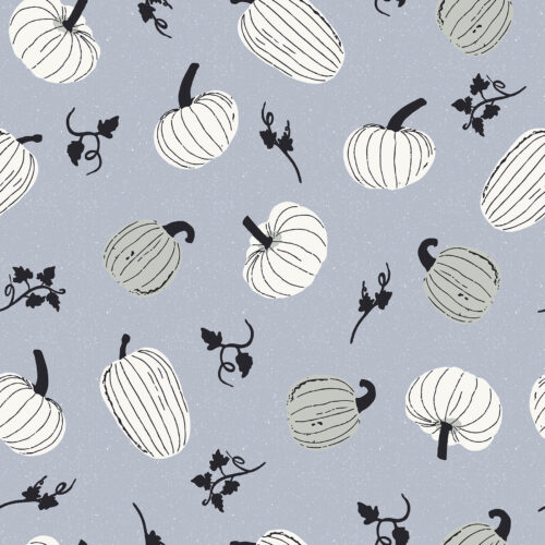 Tossed Pumpkins in Baby Blue Small Scale