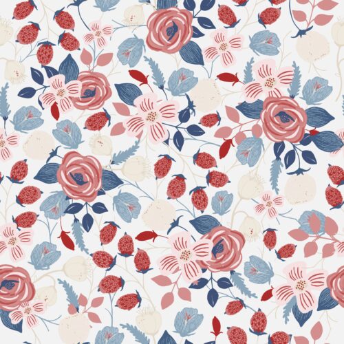 Patriotic Blooms in Lace