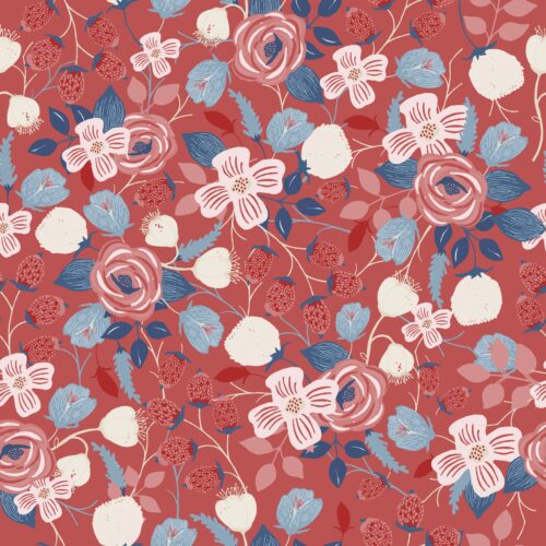 Patriotic Blooms in Pomegranate