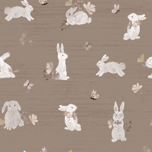 Vintage Bunnies in Latte