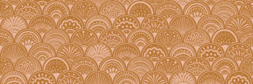 Art Deco Mermaid Scales Orange