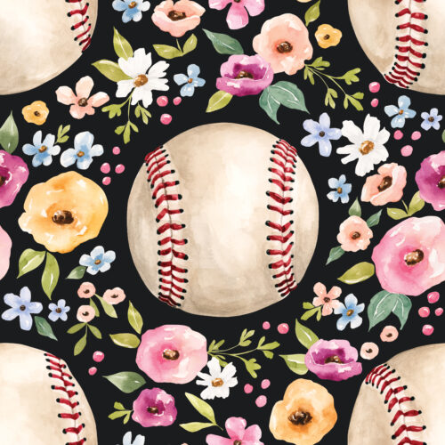 Melody Baseball Floral Black