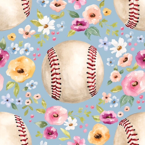Melody Baseball Floral Blue