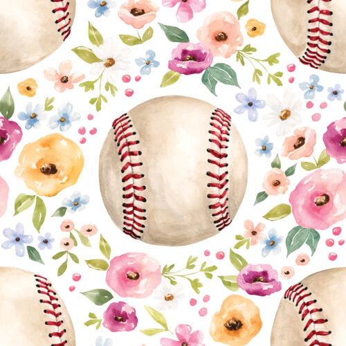 Melody Baseball Floral White