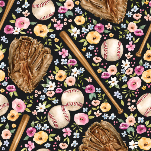 Melody BaseballGame Floral Black