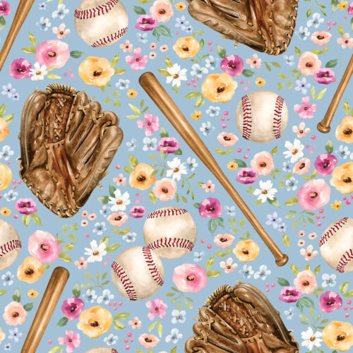 Melody BaseballGame Floral Blue