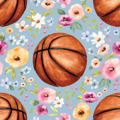 Melody Basketball Floral Blue