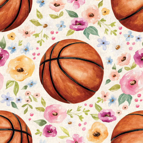 Melody Basketball Floral Cream Textured