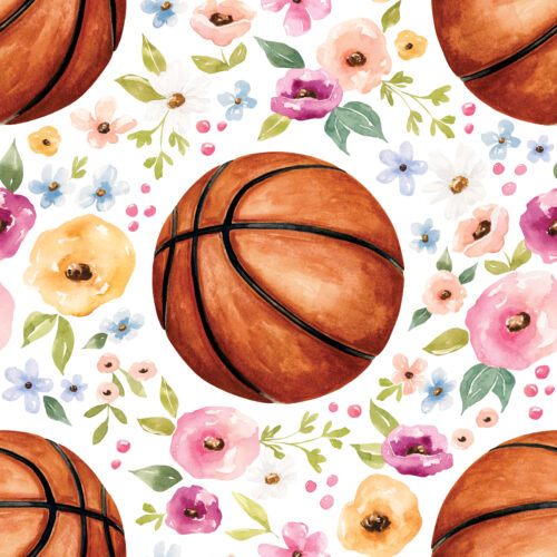 Melody Basketball Floral White