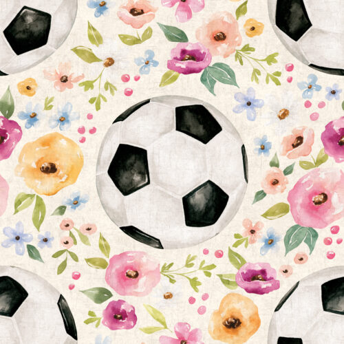 Melody Soccer Floral Cream Textured