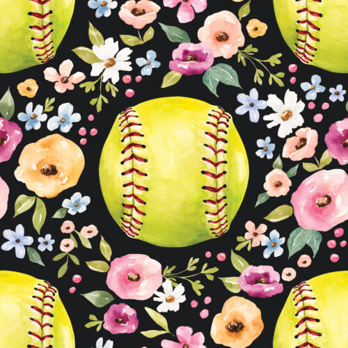 Melody Softball Floral Black