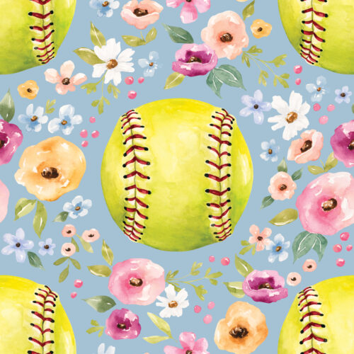 Melody Softball Floral Blue