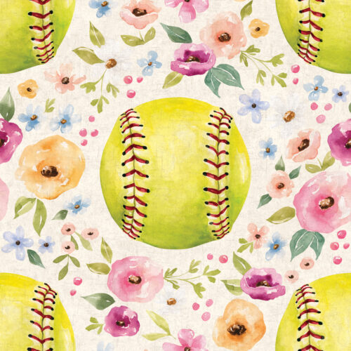 Melody Softball Floral Cream Textured