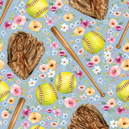Melody SoftballGame Floral Blue