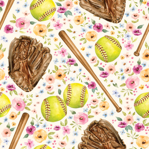 Melody SoftballGame Floral Cream