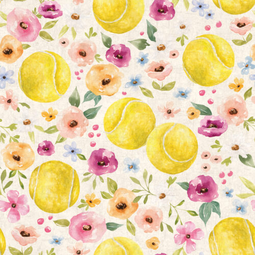 Melody Tennis Floral Cream Textured