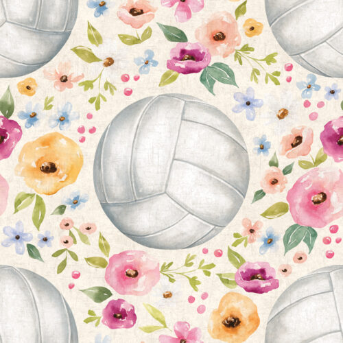 Melody Volleyball Floral Cream Textured