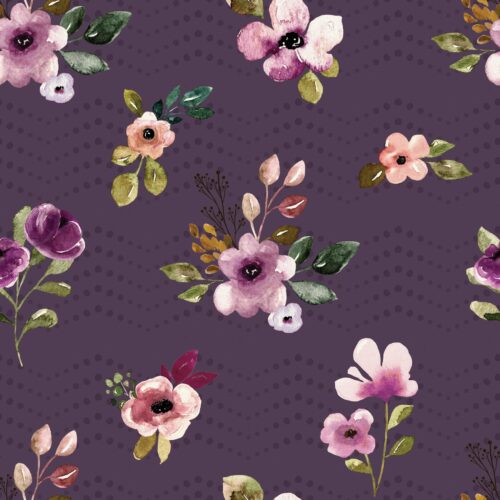 Autumn Amethyst Flowers Dots Purple