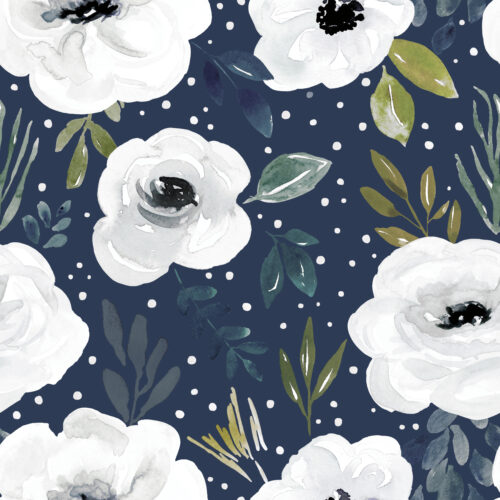 Avaleigh Floral on Navy Blue