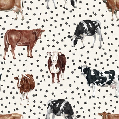 Cows BohoDots TexturedCream