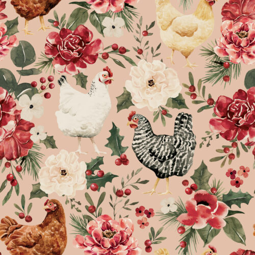 ChickenFloral BlushPink