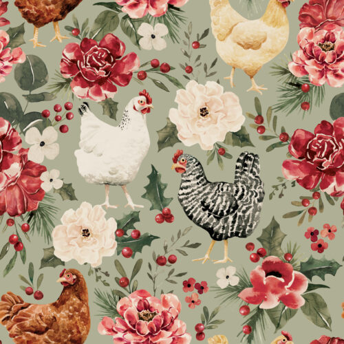 ChickenFloral SageGreen