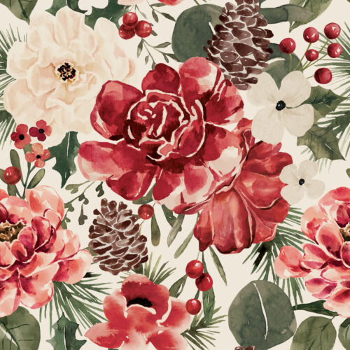 ChristmasFloral Pinecone Cream