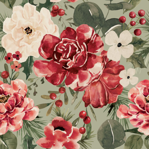 ChristmasFloral SageGreen