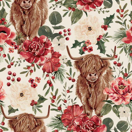 HighlandCow Floral Cream