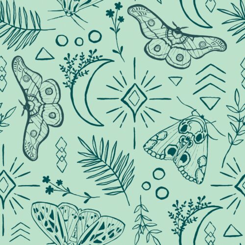 Callisto Moon Celestial Moth Aquablue